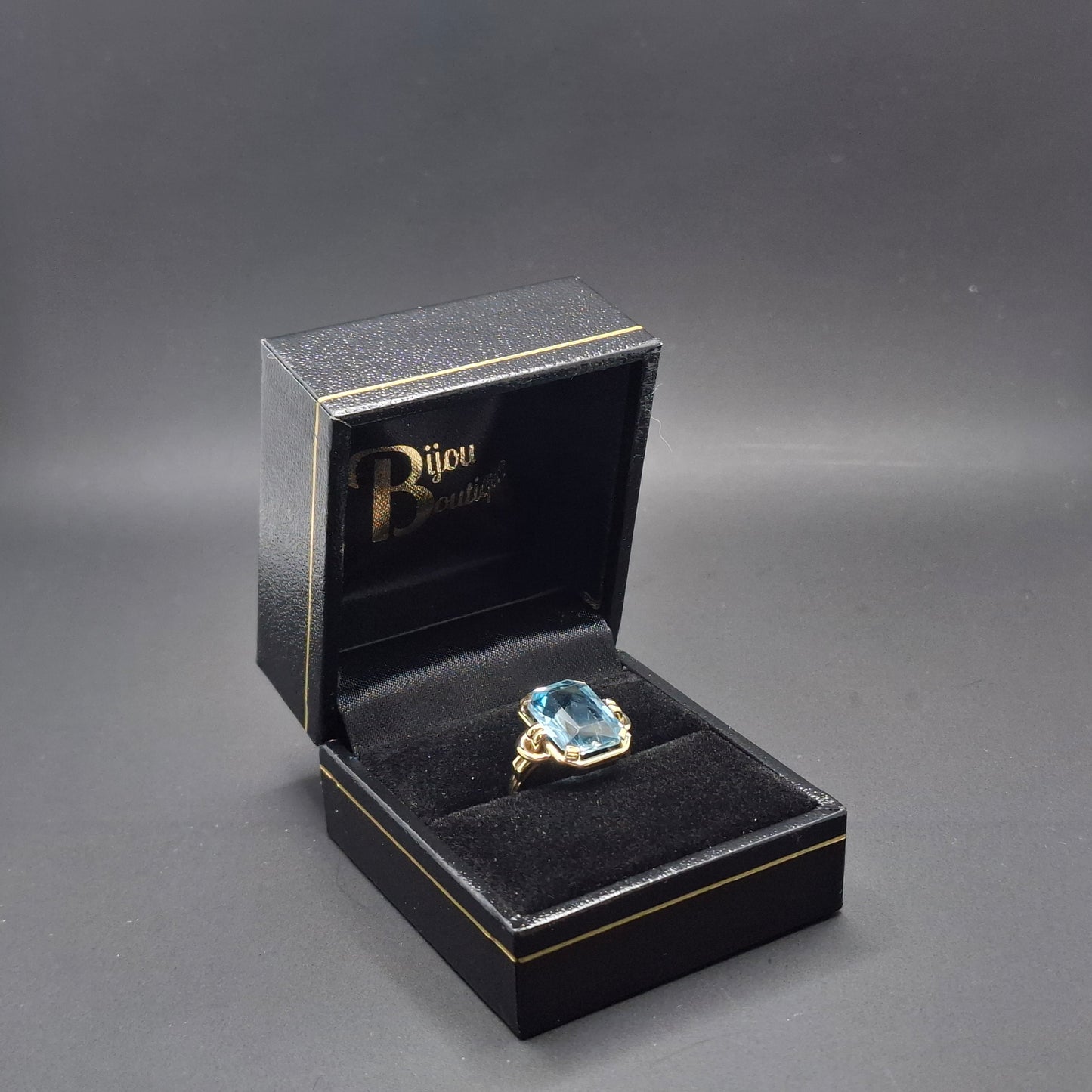 Gold Damenring mit Aquamarin, 585er 14 Karat Goldring Gr. 50