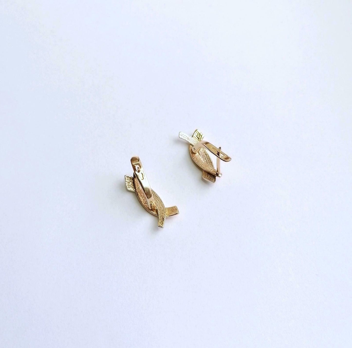 Ohrringe Gold 585er Bicolor Weißgold Gelbgold