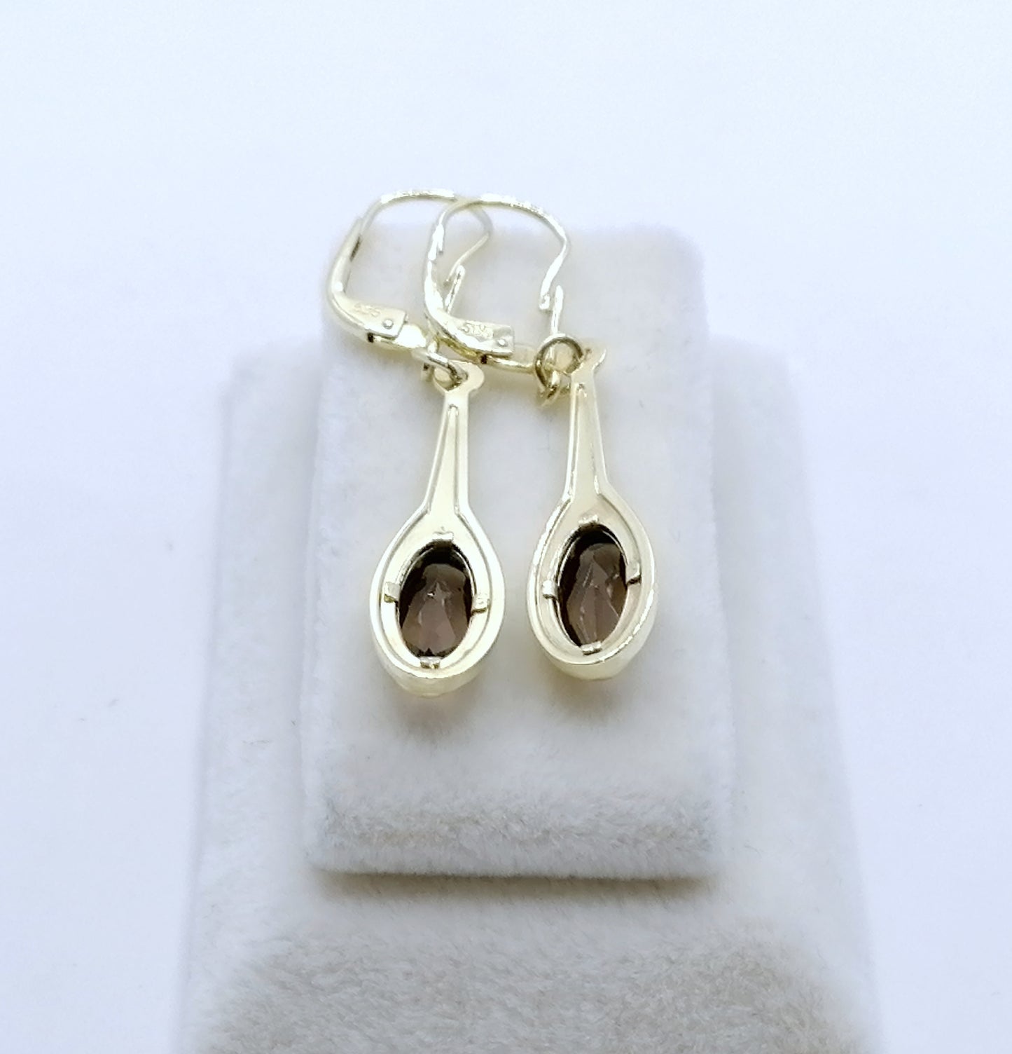 Ohrringe 585er Gold mit Rauchquarz - Ohrhänger