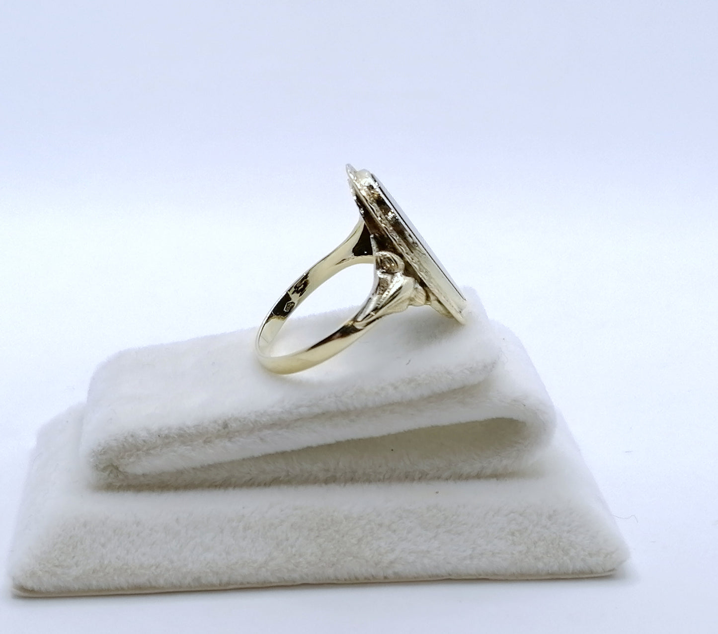 Ring Gold 585er mit Onyx Stein Vintage Gr. 60