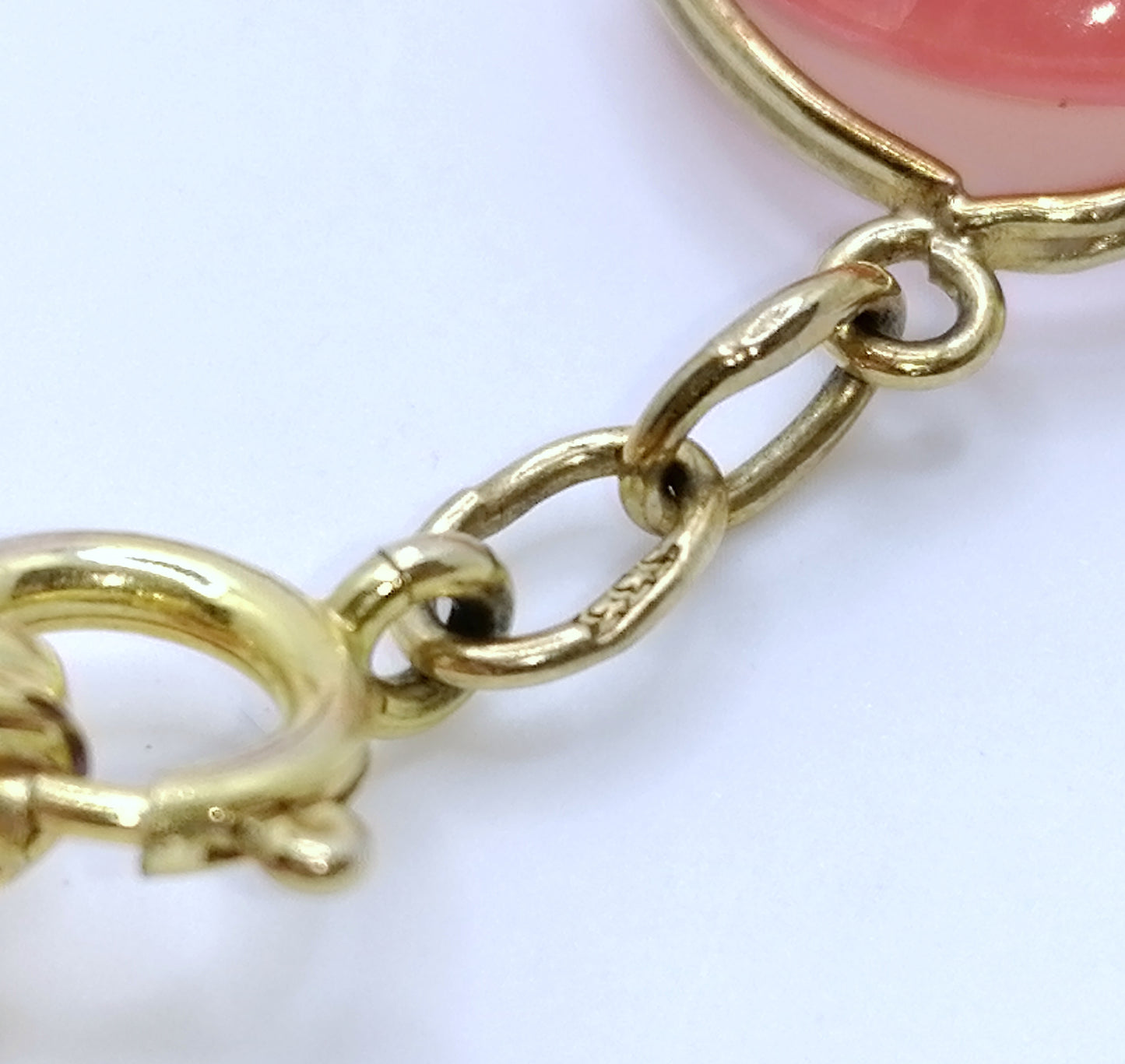 Armband Gold 333er mit Rosenquarz Steinen