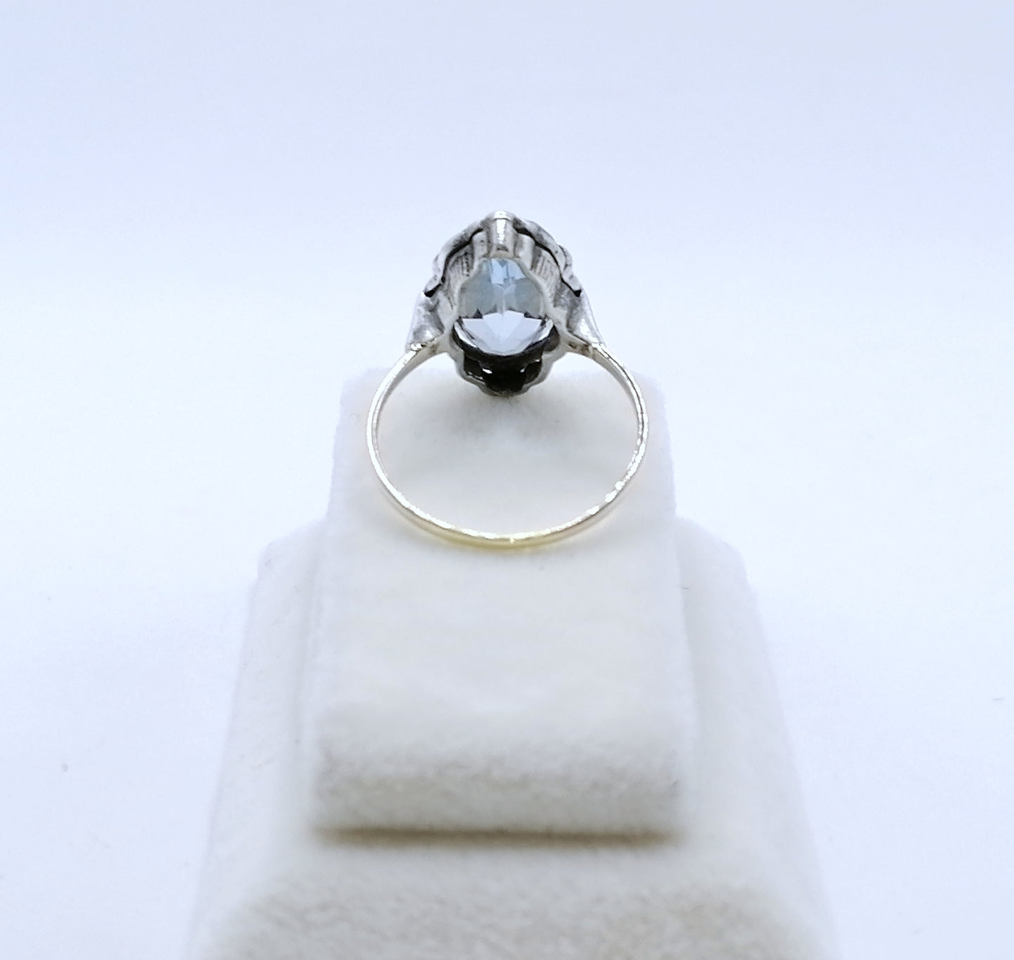 Ring Gold 333er und Silber Art Deco Spinell Damenring Gr. 53