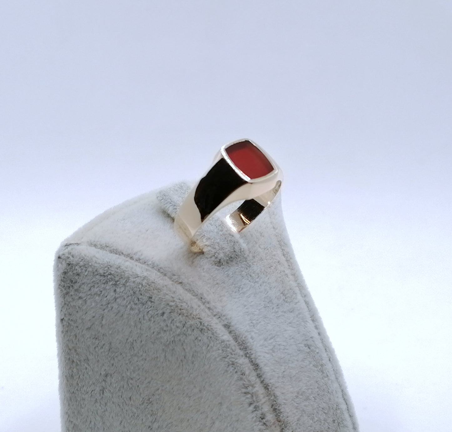 Ring Rotgold 333er mit Karneol Platte Siegelring Gr. 66