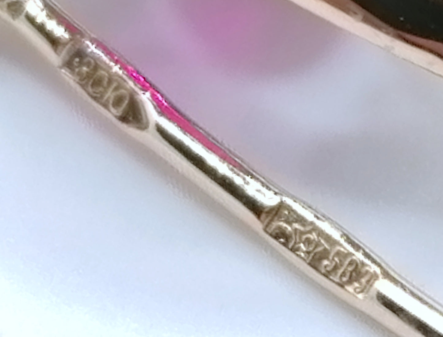 Ohrringe Gold 583er UdSSR Sowjet Ohrhänger mit Rubin