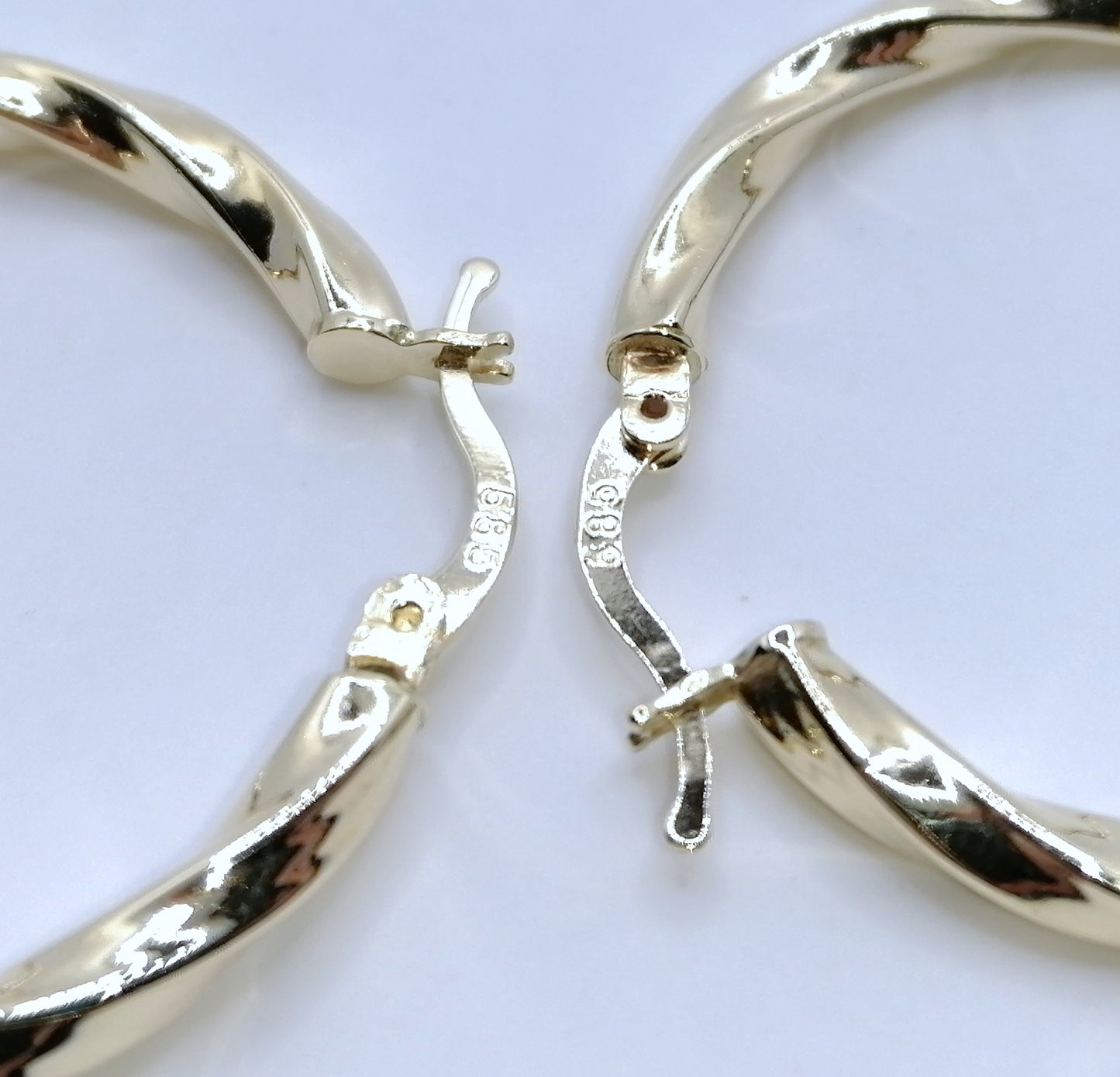 Creolen Gold 585er Gelbgold Ohrringe