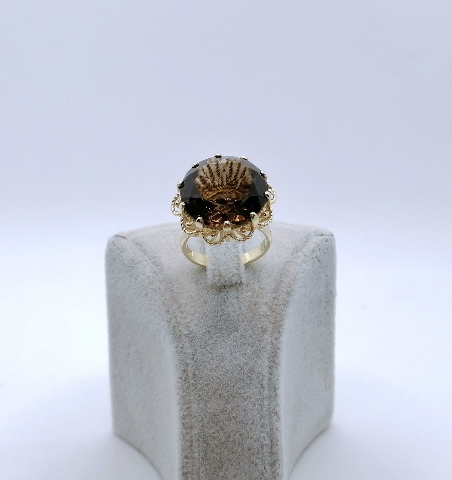 Ring Gold 585er mit Rauchquarz Gr. 56