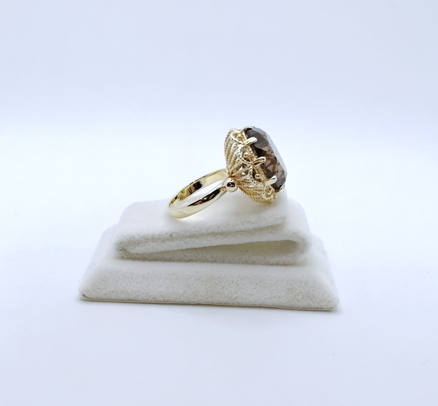 Ring Gold 585er mit Rauchquarz Gr. 56