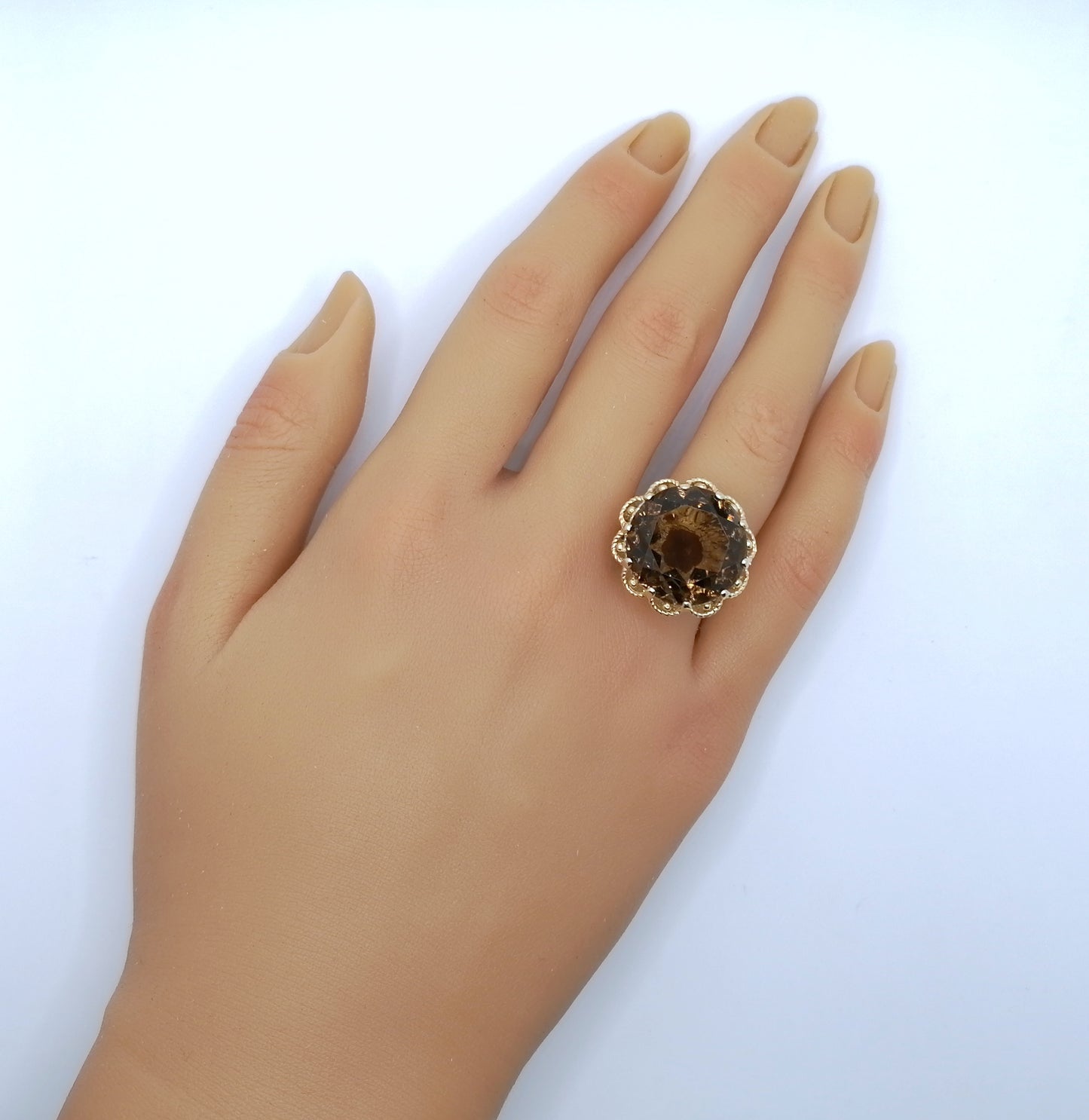 Ring Gold 585er mit Rauchquarz Gr. 56