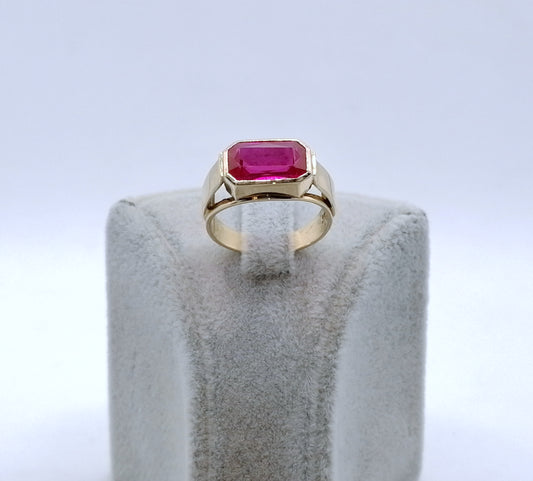 Ring Gold 585er Siegelring mit Rubin Gr. 57