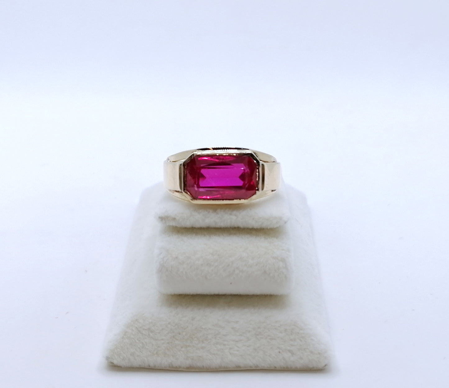 Ring Gold 585er Siegelring mit Rubin Gr. 57