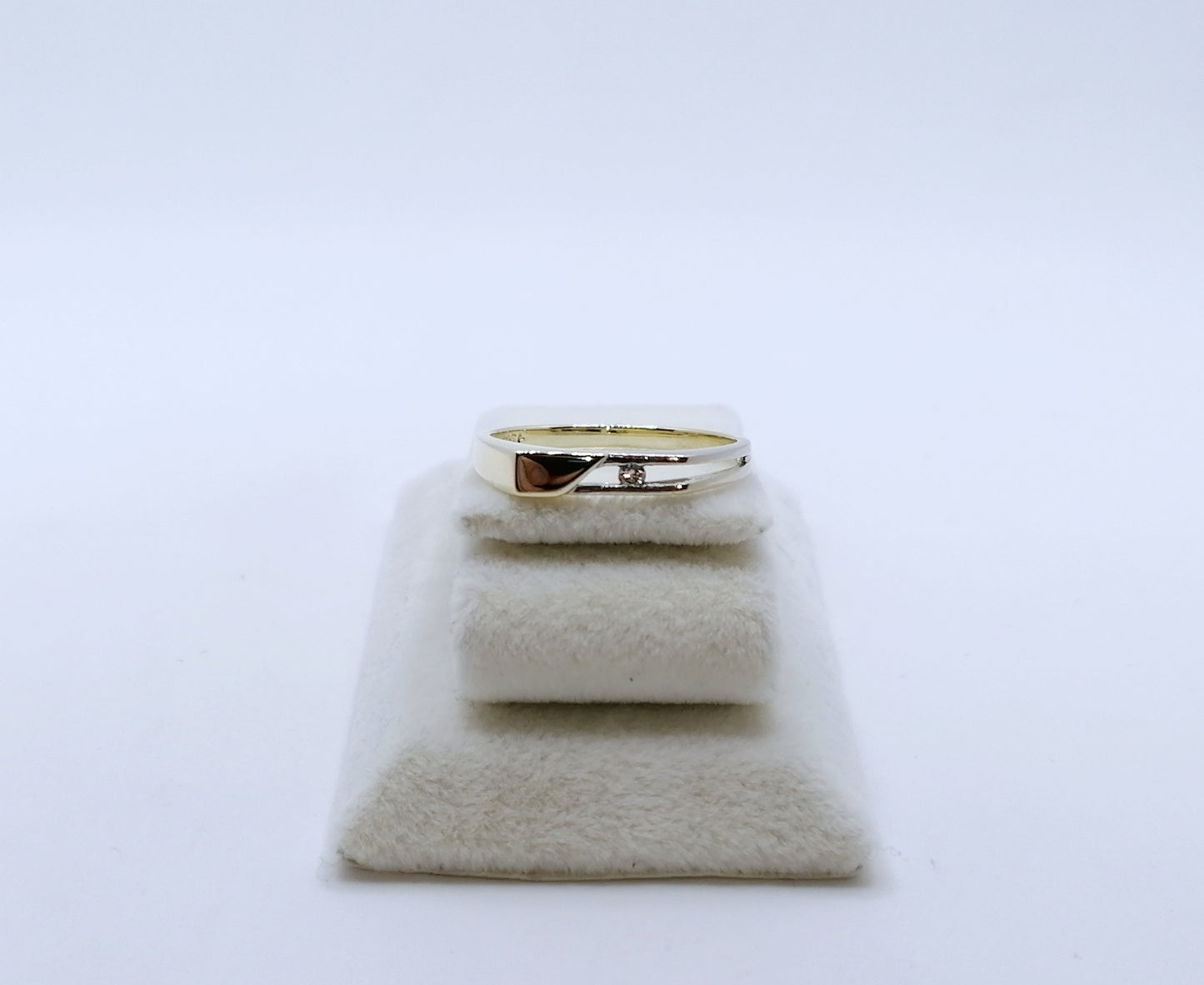 Ring Gold 585er Bicolor mit Brillant Gr. 57