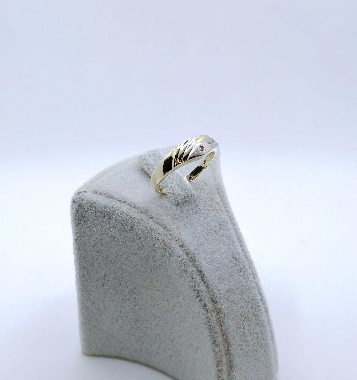 Ring Gold 585er Bicolor mit Diamantsplitter Gr. 60