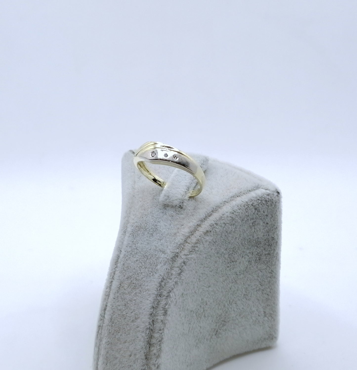 Ring Gold 585er Bicolor mit Diamantsplitter Gr. 60