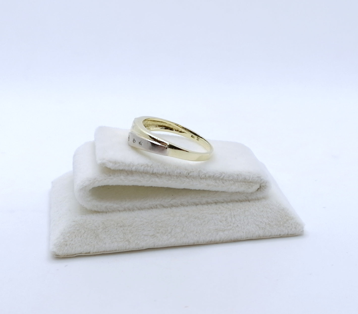 Ring Gold 585er Bicolor mit Diamantsplitter Gr. 60