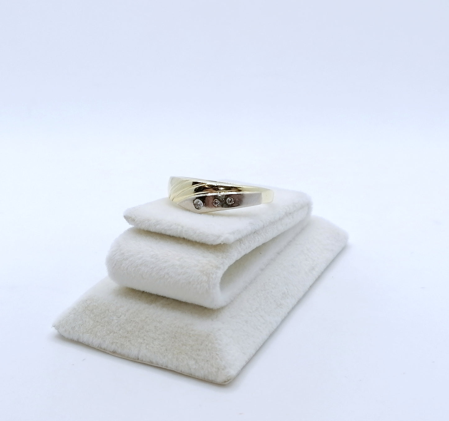 Ring Gold 585er Bicolor mit Diamantsplitter Gr. 60