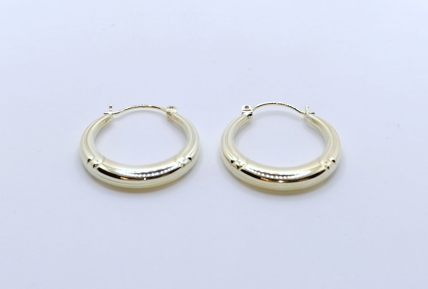Bicolor Gelbgold Weißgold Creolen 585er Gold