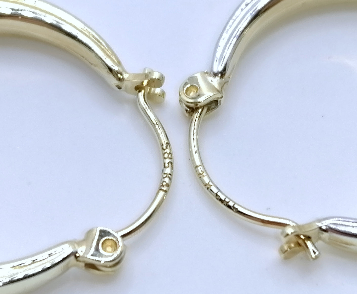 Bicolor Gelbgold Weißgold Creolen 585er Gold