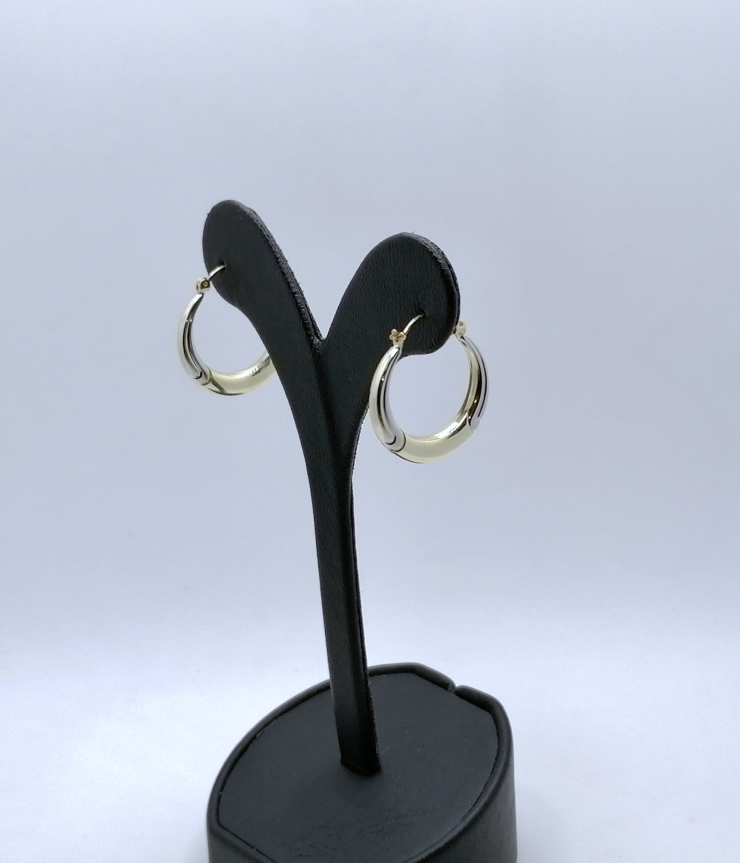 Bicolor Gelbgold Weißgold Creolen 585er Gold