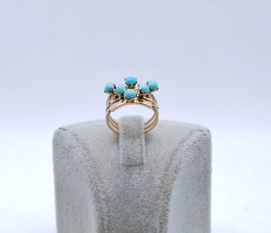 Ring Gold 585er mit Türkissteinen