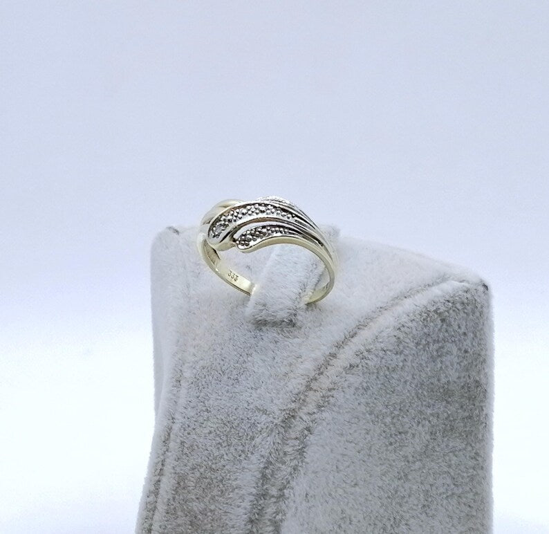 Ring Gold 333er mit Diamantsplitter Gr. 57