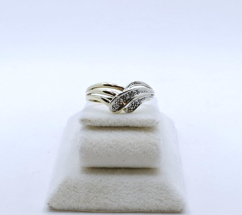 Ring Gold 333er mit Diamantsplitter Gr. 57