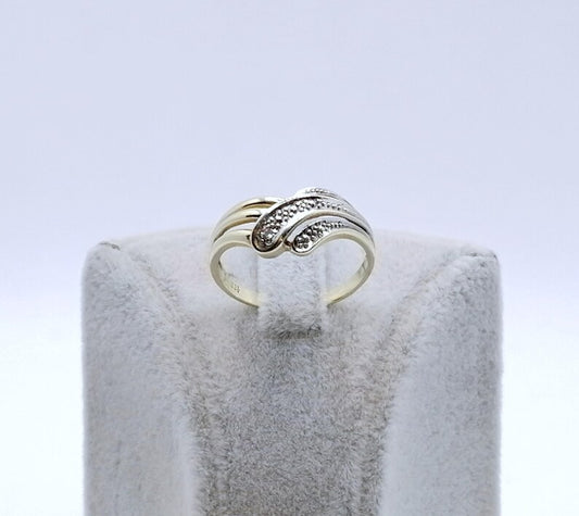 Ring Gold 333er mit Diamantsplitter Gr. 57