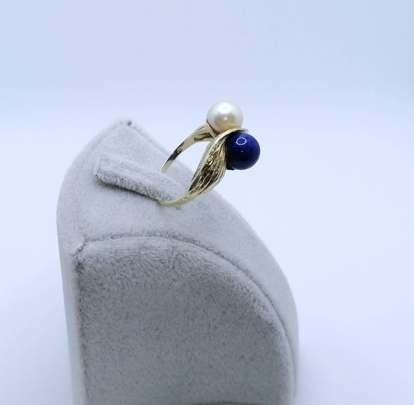 Vintage Ring Gold 585er mit Lapislazuli und Perle