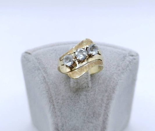 Ring Gold 585er mit Aquamarin Vintage Damenring Gr. 53