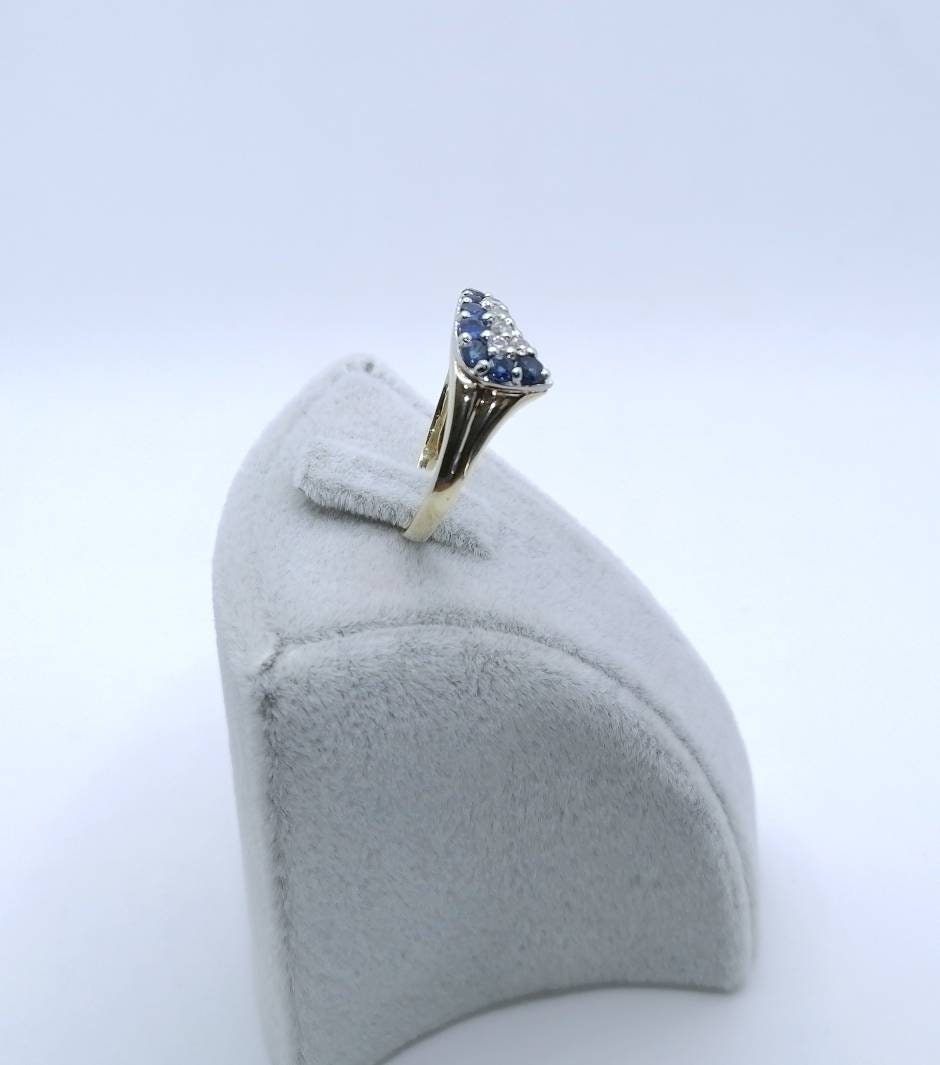 Ring Gold 585er mit Brillanten und Saphiren