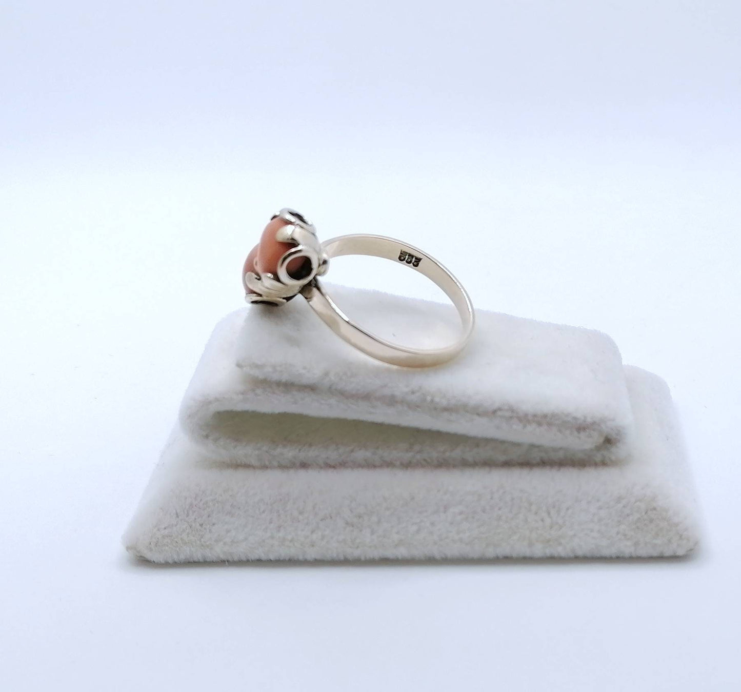 Vintage Gold Damenring mit Korallen