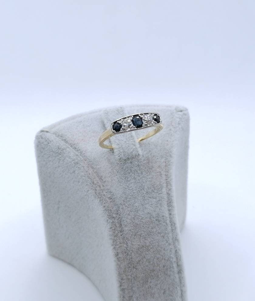 Ring Gold 750er mit Saphir und Brillanten