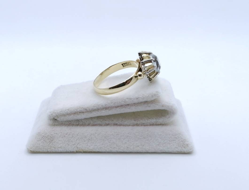 Ring Gold 585er mit Aquamarin Gr. 58