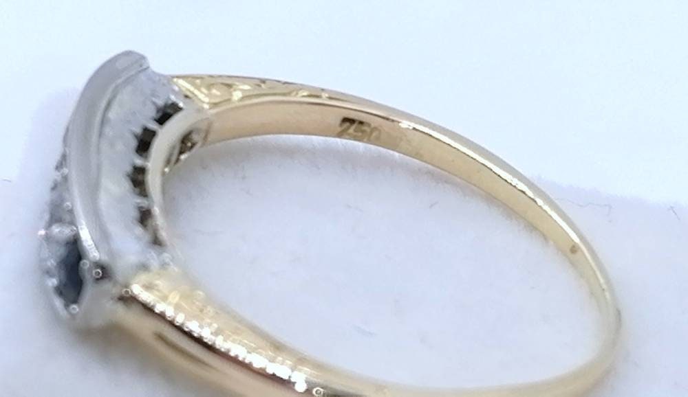 Ring Gold 750er mit Saphir und Brillanten