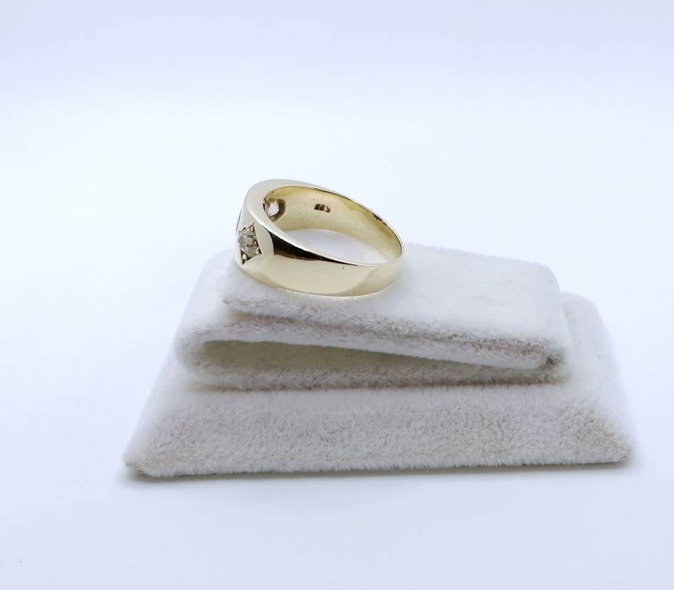Ring Gold 585er mit Saphir und Brillanten Altschliff Gr. 58