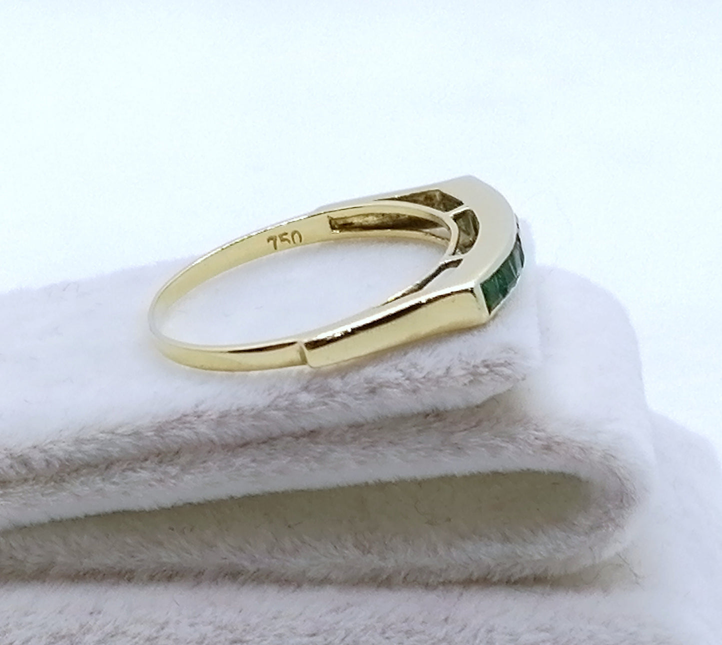 Smaragd Baguette Goldring