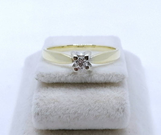 Solitär Goldring 585er mit 0,11ct Brillant