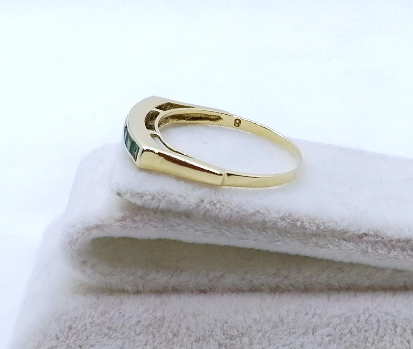 Smaragd Baguette Goldring