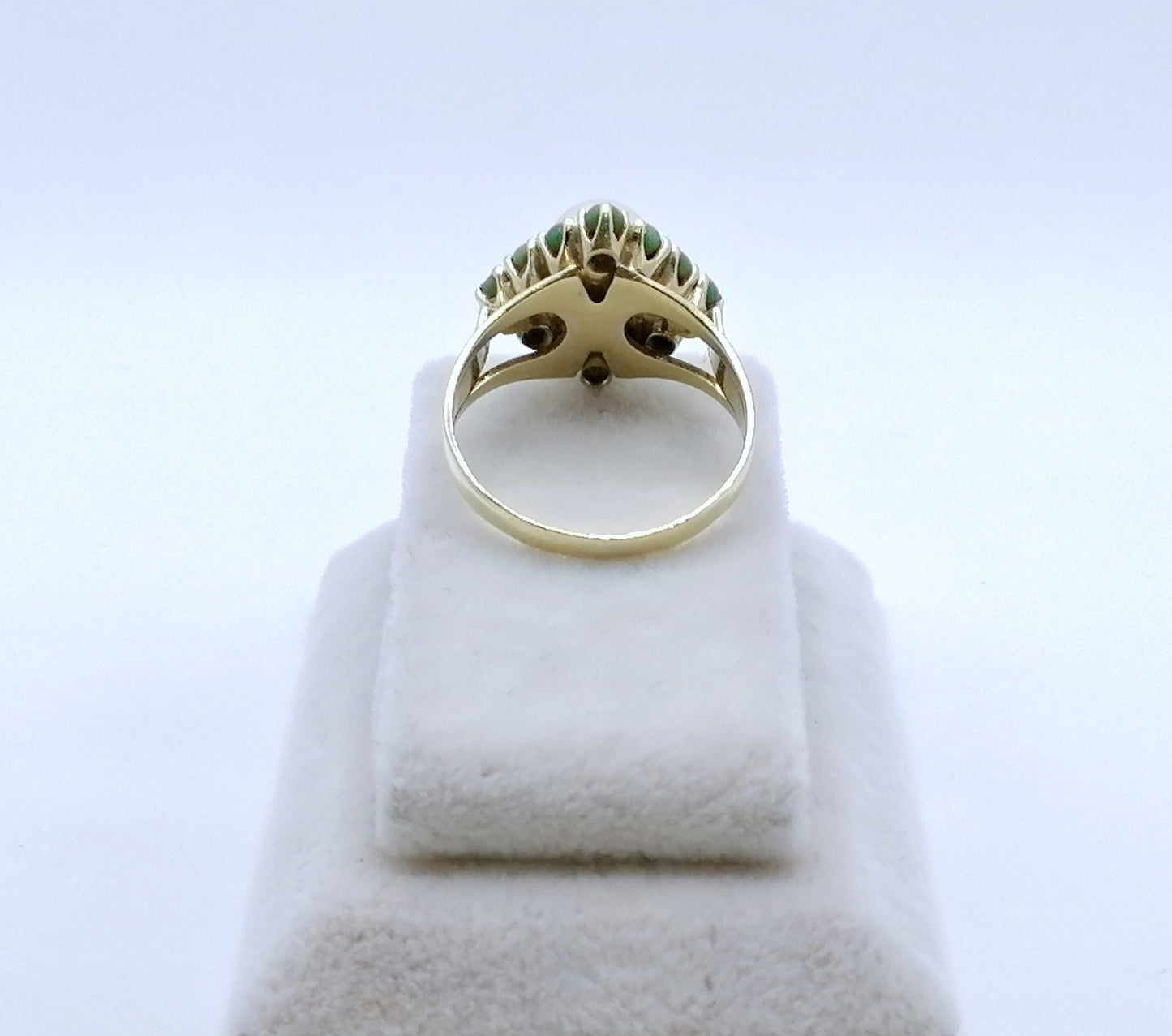 Ring Gold 585er mit Perle und Türkissteinen