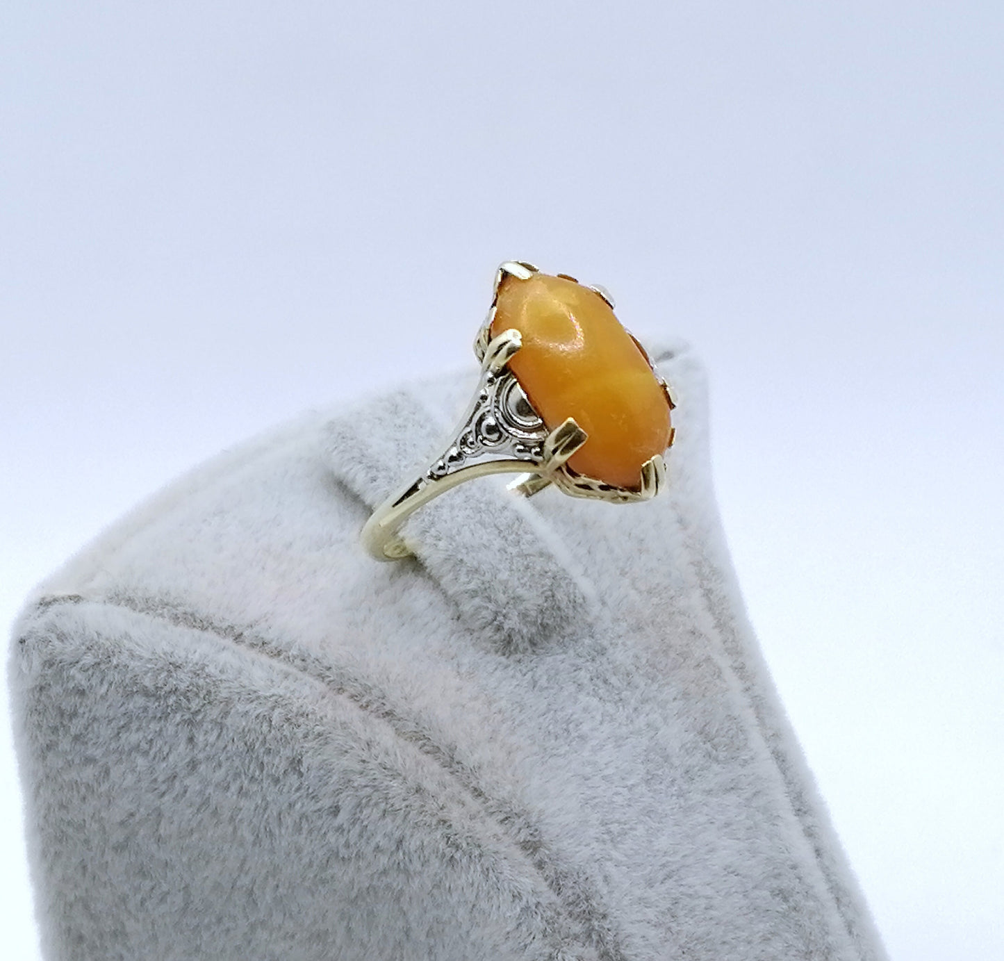 Ring Gold 585er mit Bernstein Größe 58