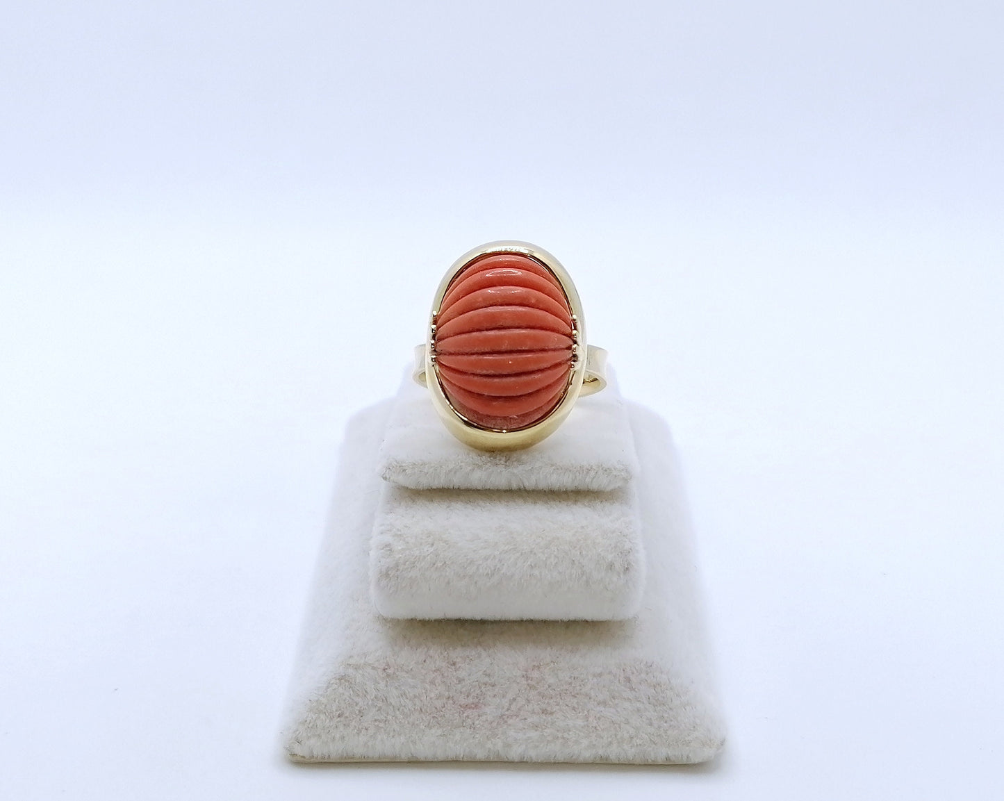 Ring Gold 750 mit Koralle Gr. 52