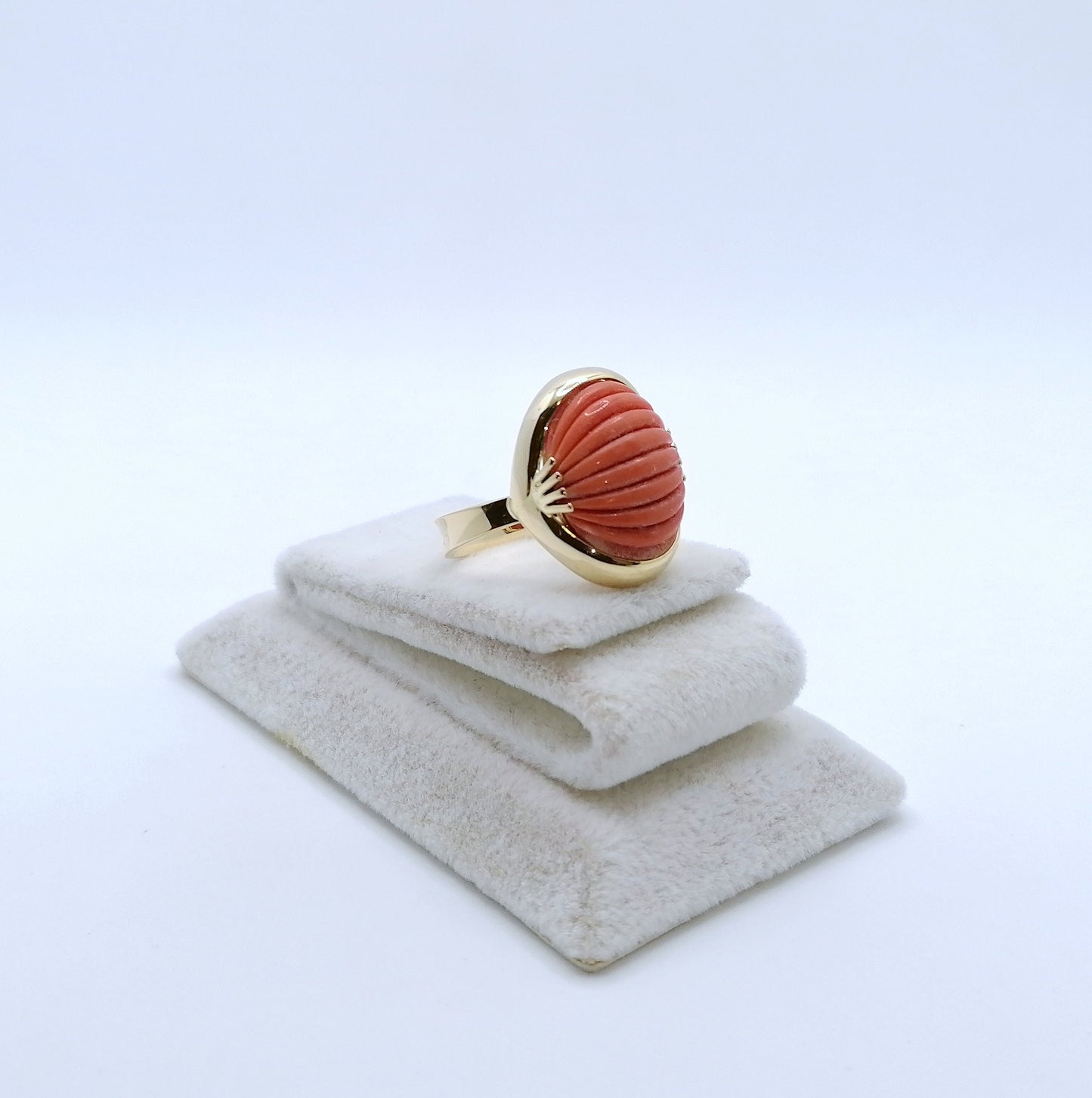 Ring Gold 750 mit Koralle Gr. 52