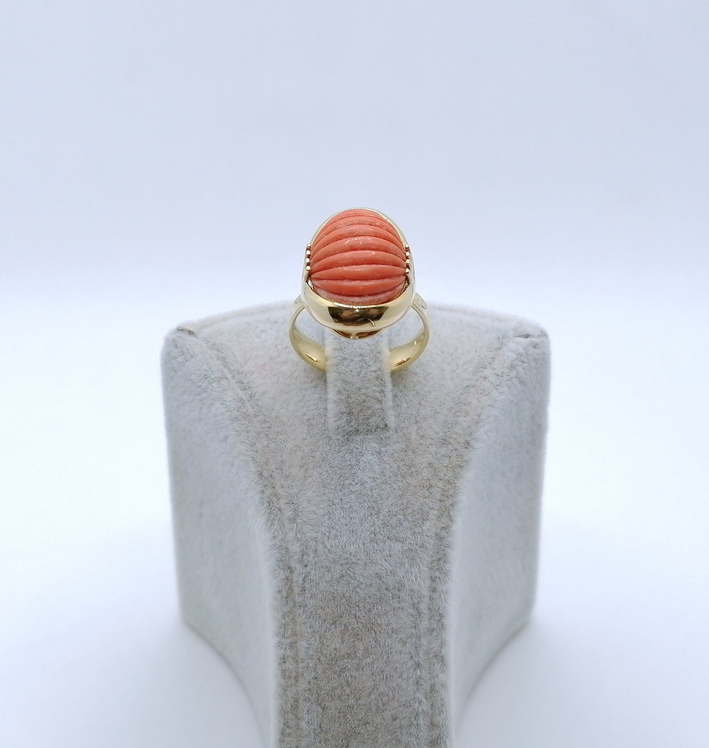 Ring Gold 750 mit Koralle Gr. 52