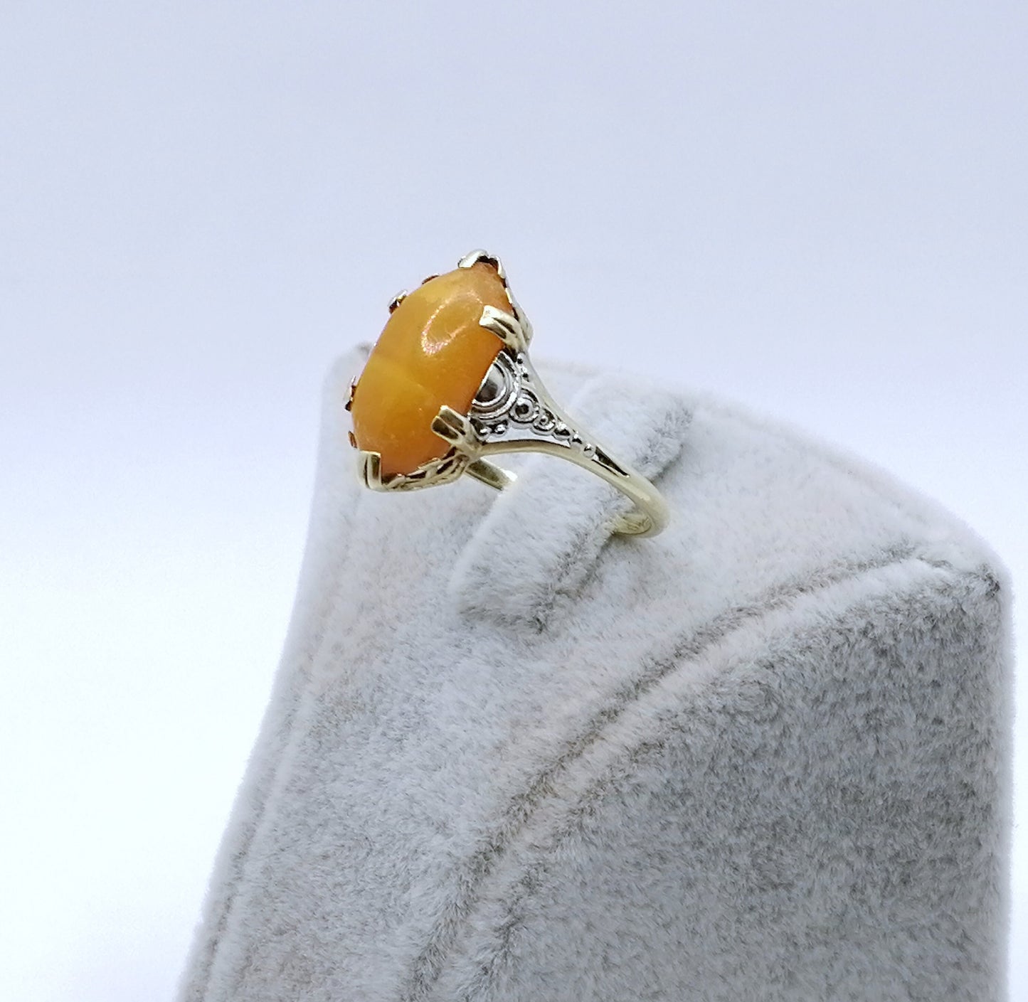 Ring Gold 585er mit Bernstein Größe 58