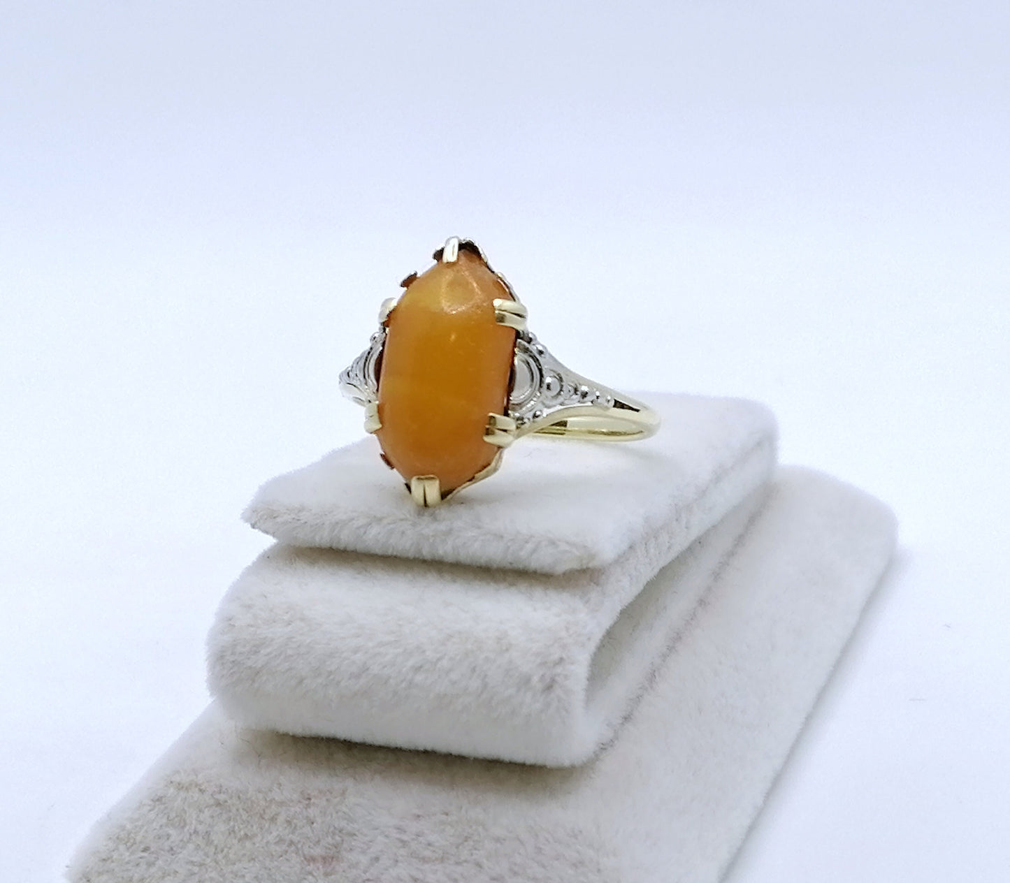 Ring Gold 585er mit Bernstein Größe 58
