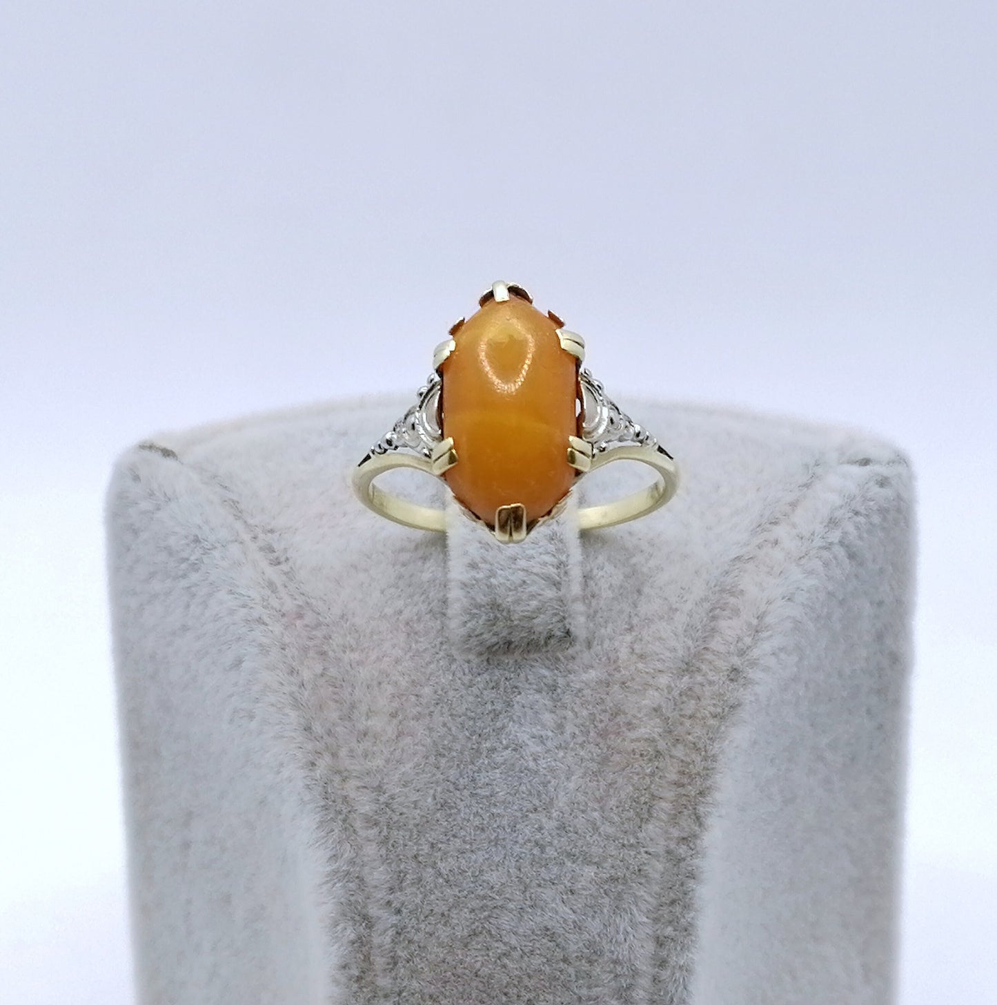 Ring Gold 585er mit Bernstein Größe 58