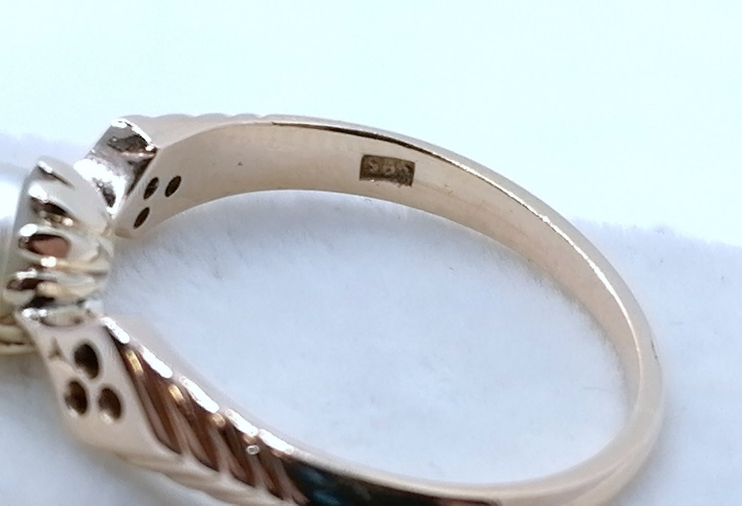 Ring Gold 585er mit Perle Rotgold Damenring Gr. 58