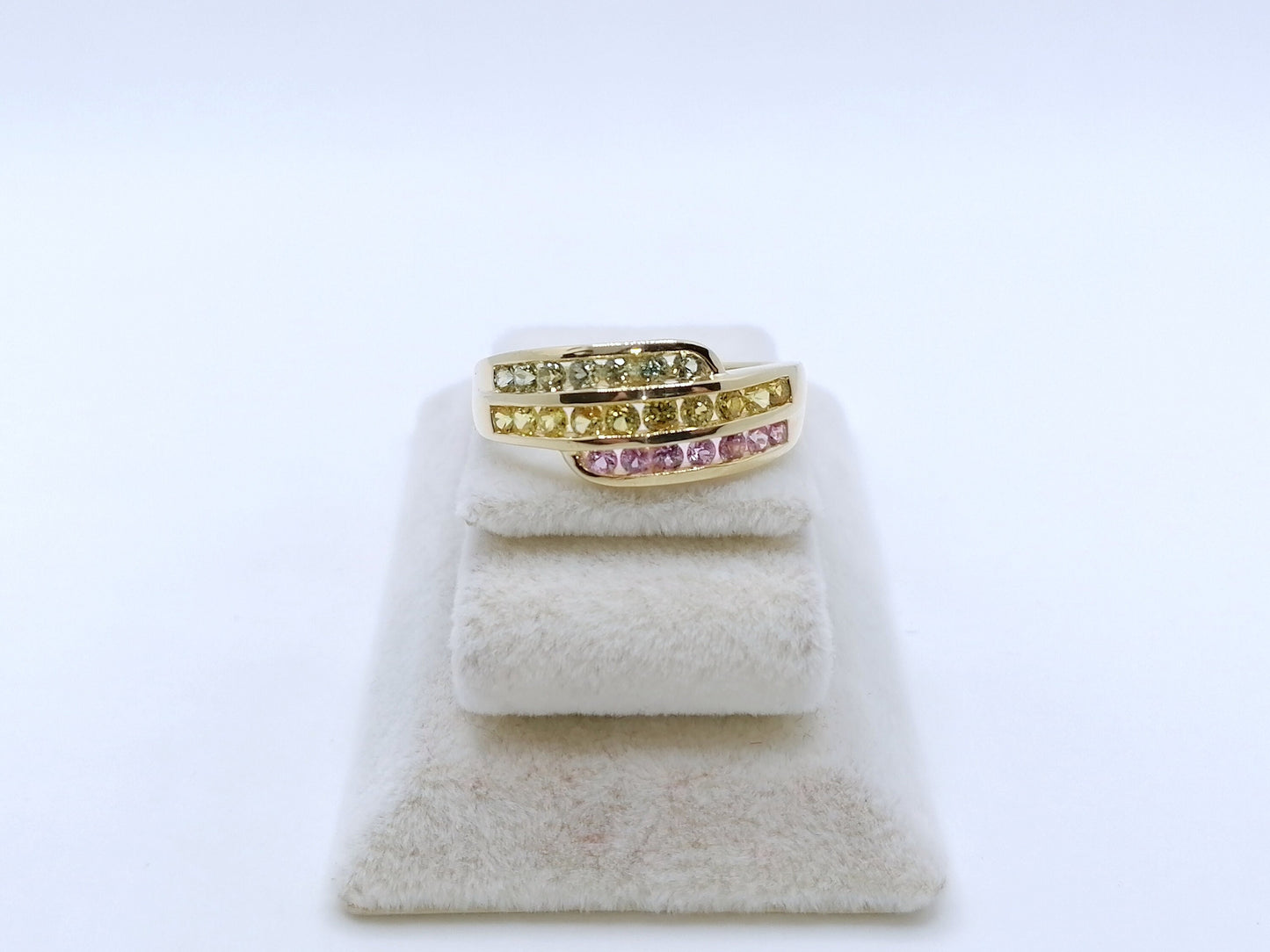 Ring Gold 585er mit farbigen Saphir Edelsteinen Gr. 60