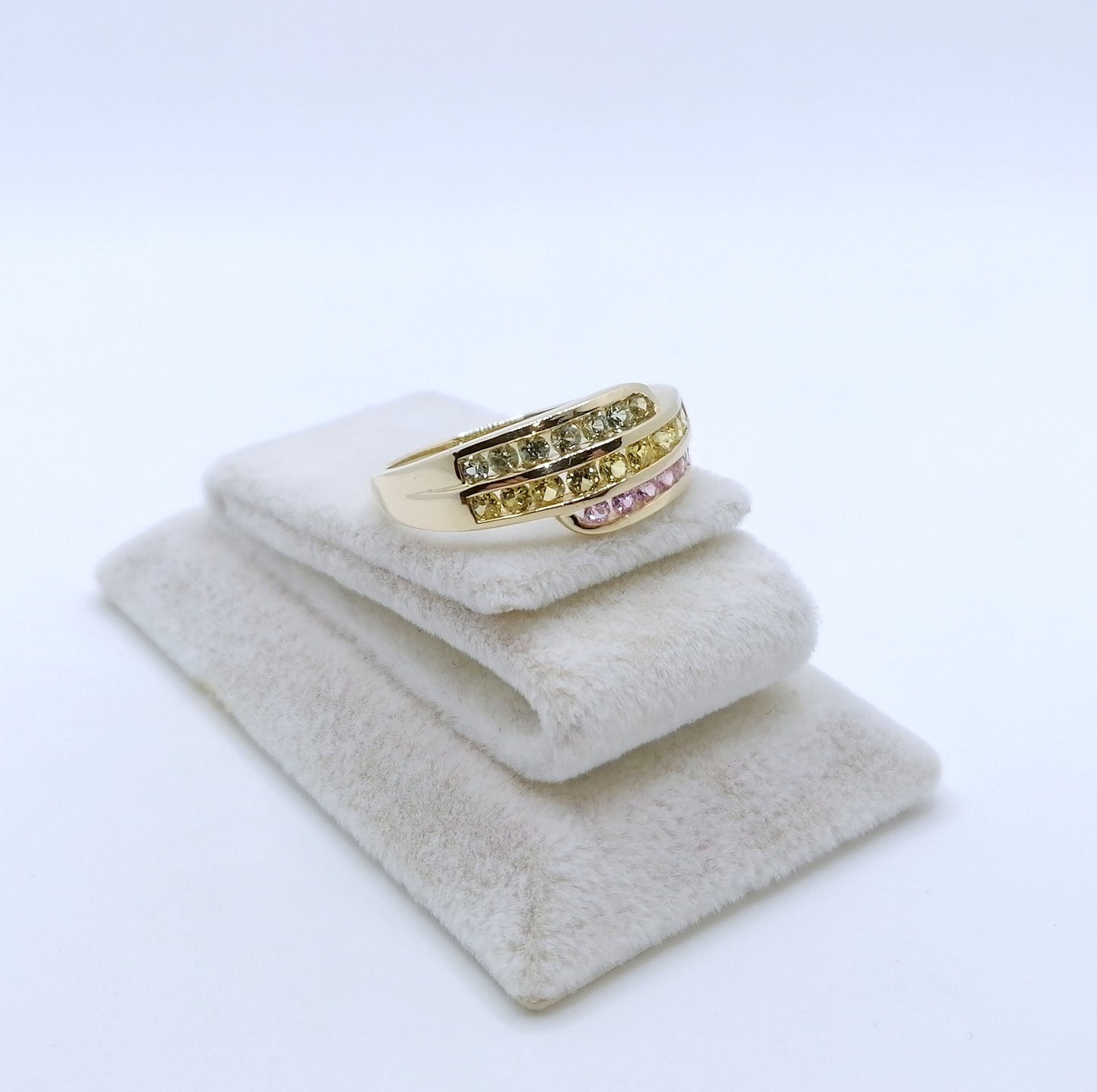 Ring Gold 585er mit farbigen Saphir Edelsteinen Gr. 60
