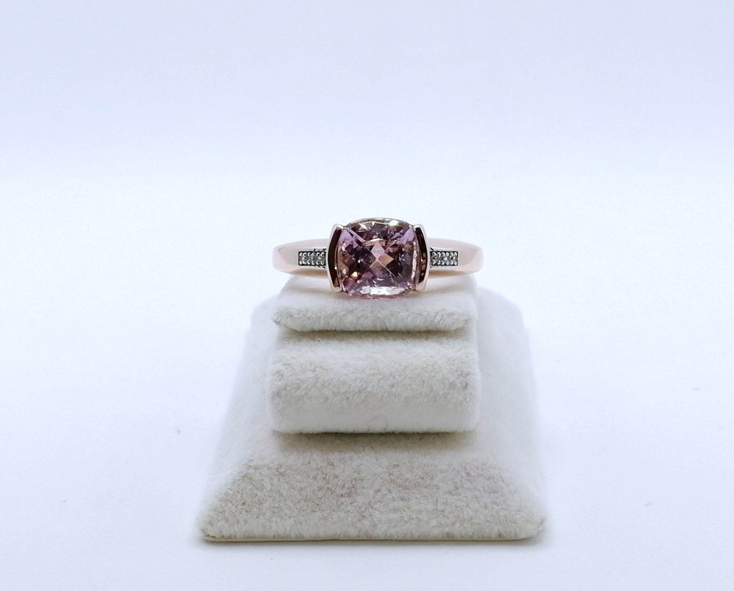 Ring Gold 375er mit Kunzit und Zirkonen Gr. 60
