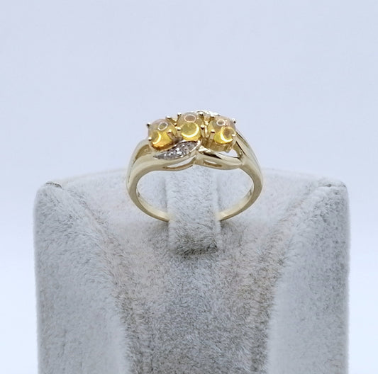 Ring Gold 375er mit Afrikanischen Opalen Gr. 60